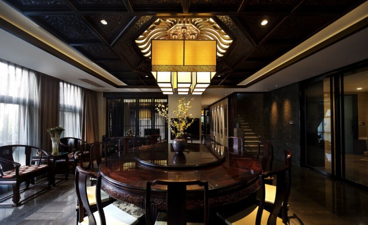 中式别墅餐厅照明设计