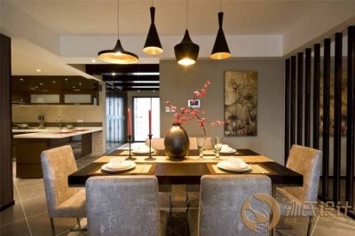 居家餐厅照明设计与客厅相呼应，灯光瞬间变情调！
