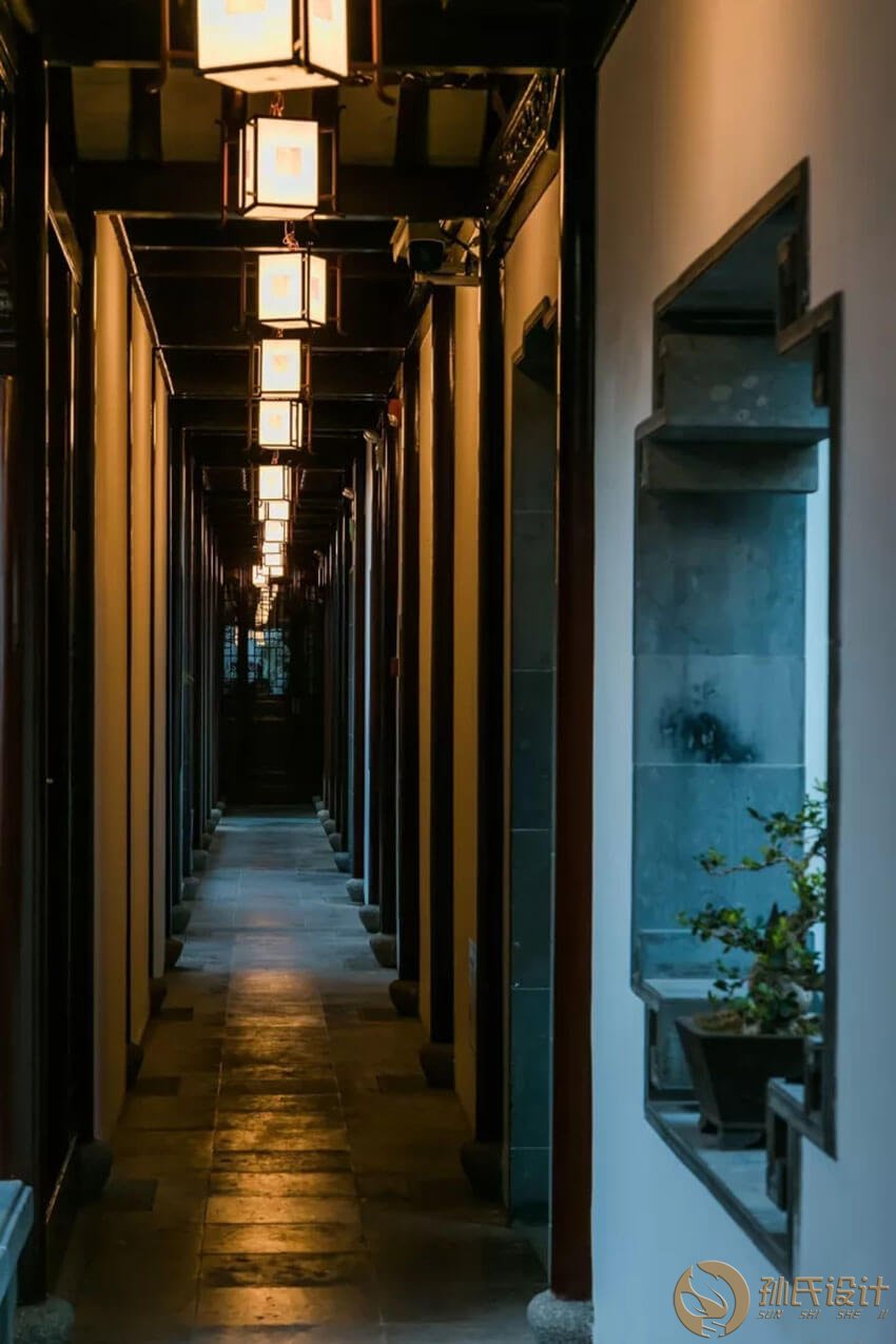 园林式酒店客房走廊照明设计方案