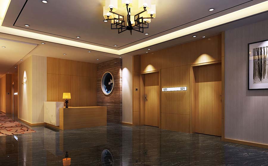 中式酒店客房走廊灯光设计方案