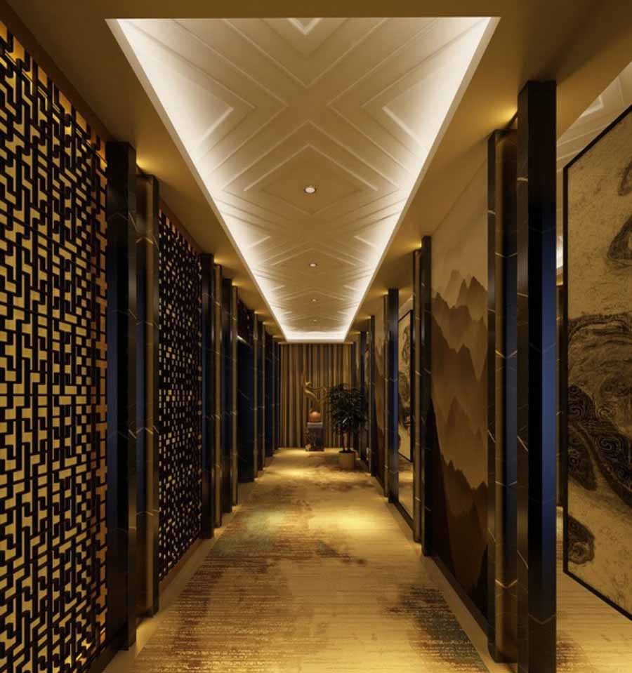 高档风格酒店客房走廊照明设计