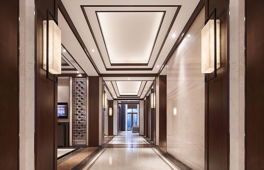 新中式别墅走廊照明设计