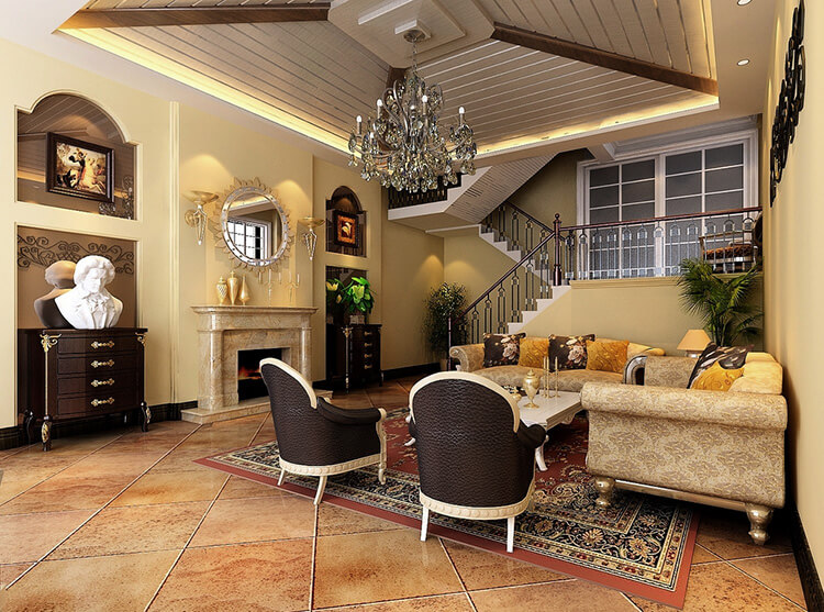 美式风格别墅客厅灯光设计方案