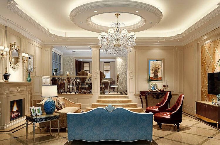 欧式风格别墅客厅照明设计方案