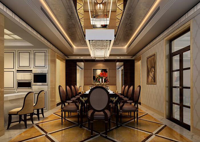 新中式别墅正餐厅照明设计公司