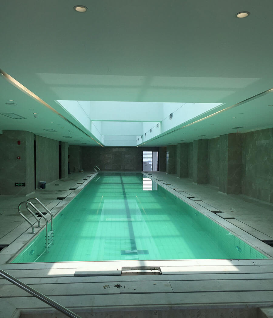 办公楼露天游泳池照明设计成品图