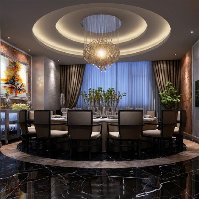 现代风格酒店餐厅简约艺术水晶灯定制案例
