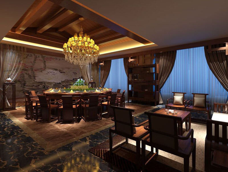 中式酒店餐厅灯光设计