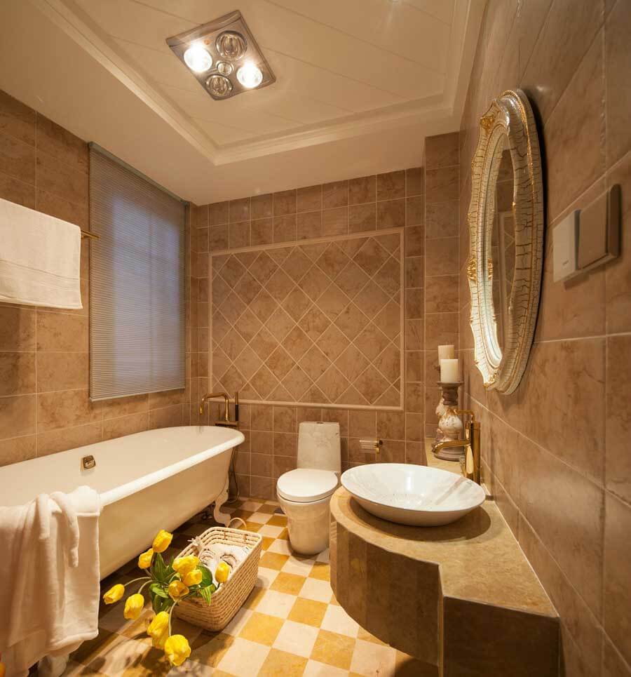 美式风格别墅卫浴间灯光设计，卫生间照明设计