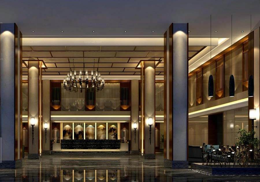 现代中式酒店大堂灯光设计 新中式酒店大厅照明设计