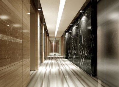 办公楼电梯厅照明设计方案|企业电梯厅灯光设计公司