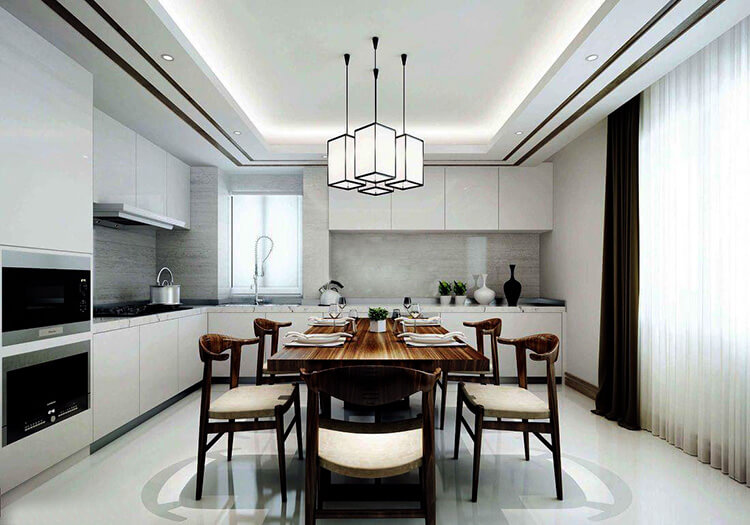 中式别墅厨房餐厅照明设计