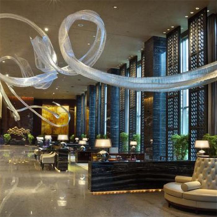 酒店大堂造型艺术水晶灯定制方案