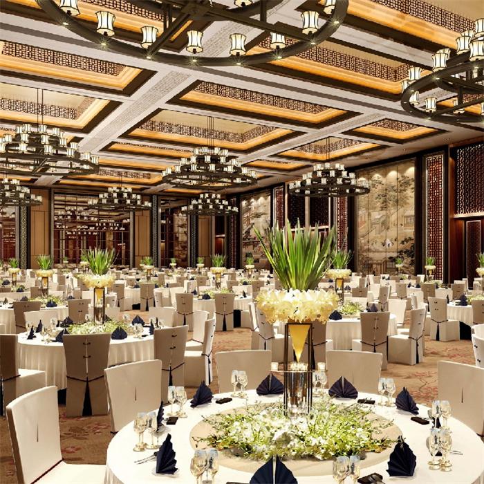 酒店宴会厅新中式大型吊灯照明设计方案